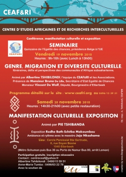 «Séminaire - Genre, Migration et Diversité Culturelle» @ Cercle paroissial Sainte Gertrude, Bruxelles, Belgique (Novembre 2010)