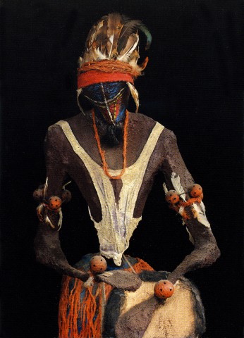 Rhode Makoumbou › Detail: «Le joueur de tam-tam (1)» (2003) • ID › 152