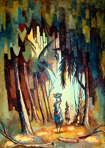 Rhode Makoumbou › Peinture : «La forêt (1)» • ID › 69