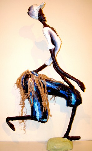 Rhode Makoumbou › Sculpture : «Le danseur du village» • ID › 203