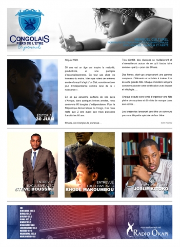 Rhode Makoumbou dans «Magazine Congolais Fiers De L'Être» (jui 2018)